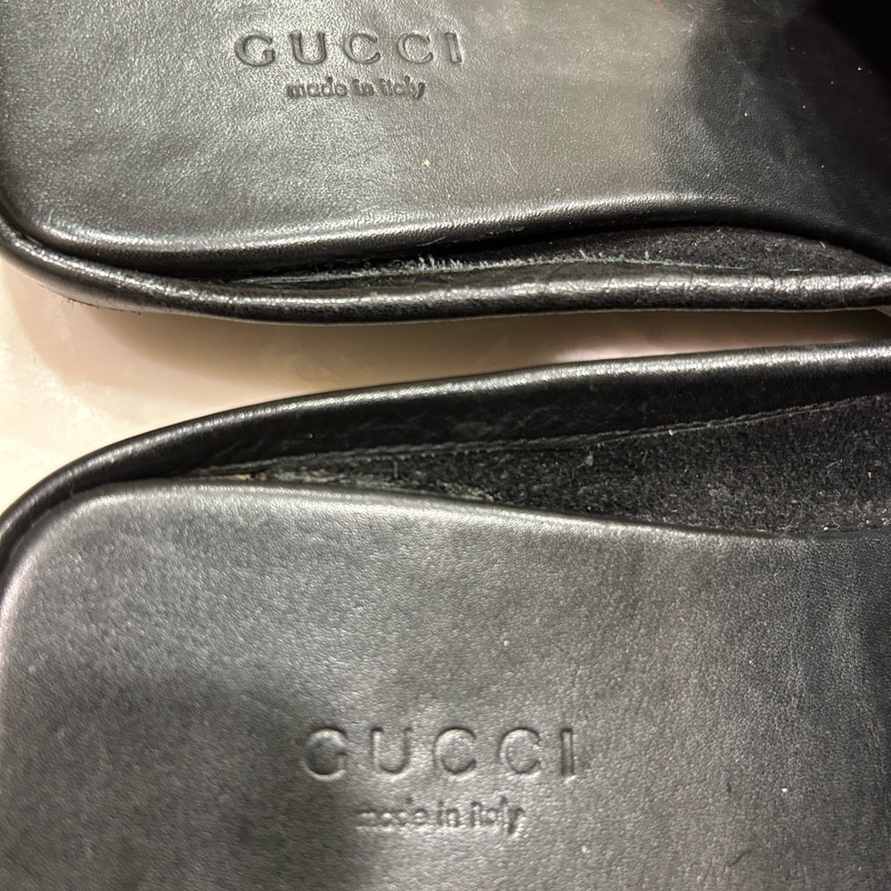 Gucci Leather Slippers / Slides, black, buckle detail, 110104, Size 8 - Picture 8 of 14